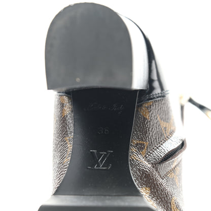 Louis Vuitton Patent Calfskin Monogram Star Trail Ankle Boots 36 Black 6 of 6