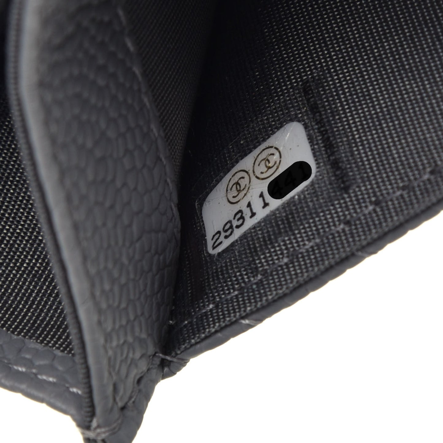 Caviar Chevron Quilted Boy Flap Card Holder Grey