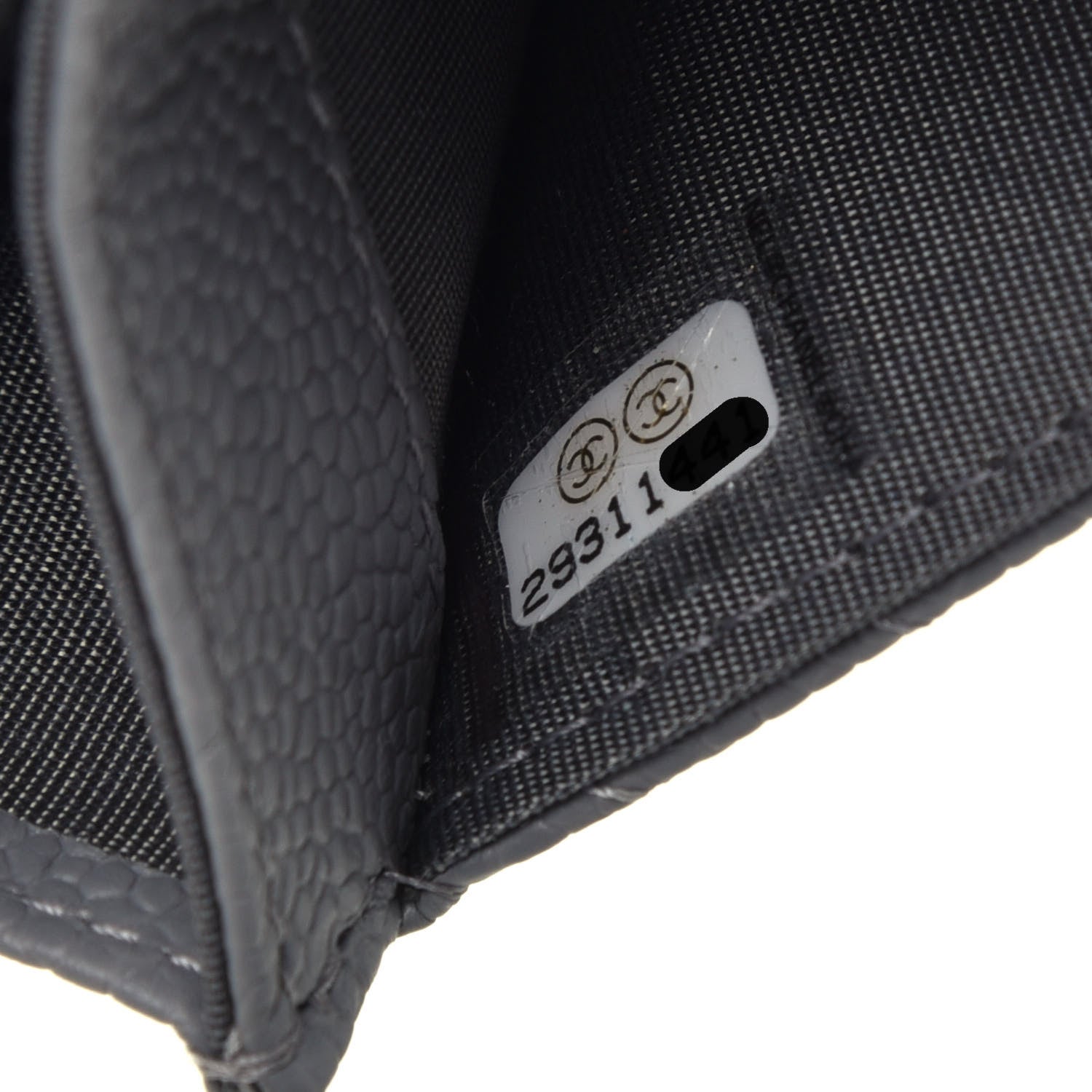 Chanel Caviar Chevron Quilted Boy Flap Card Holder Grey 8 of 9