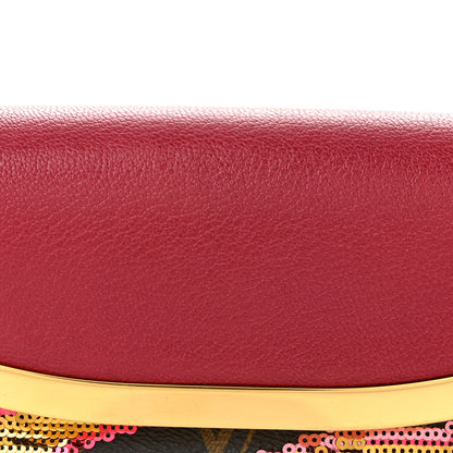 Louis Vuitton Monogram Sequins Savage Cub Clutch Rose 8 of 13