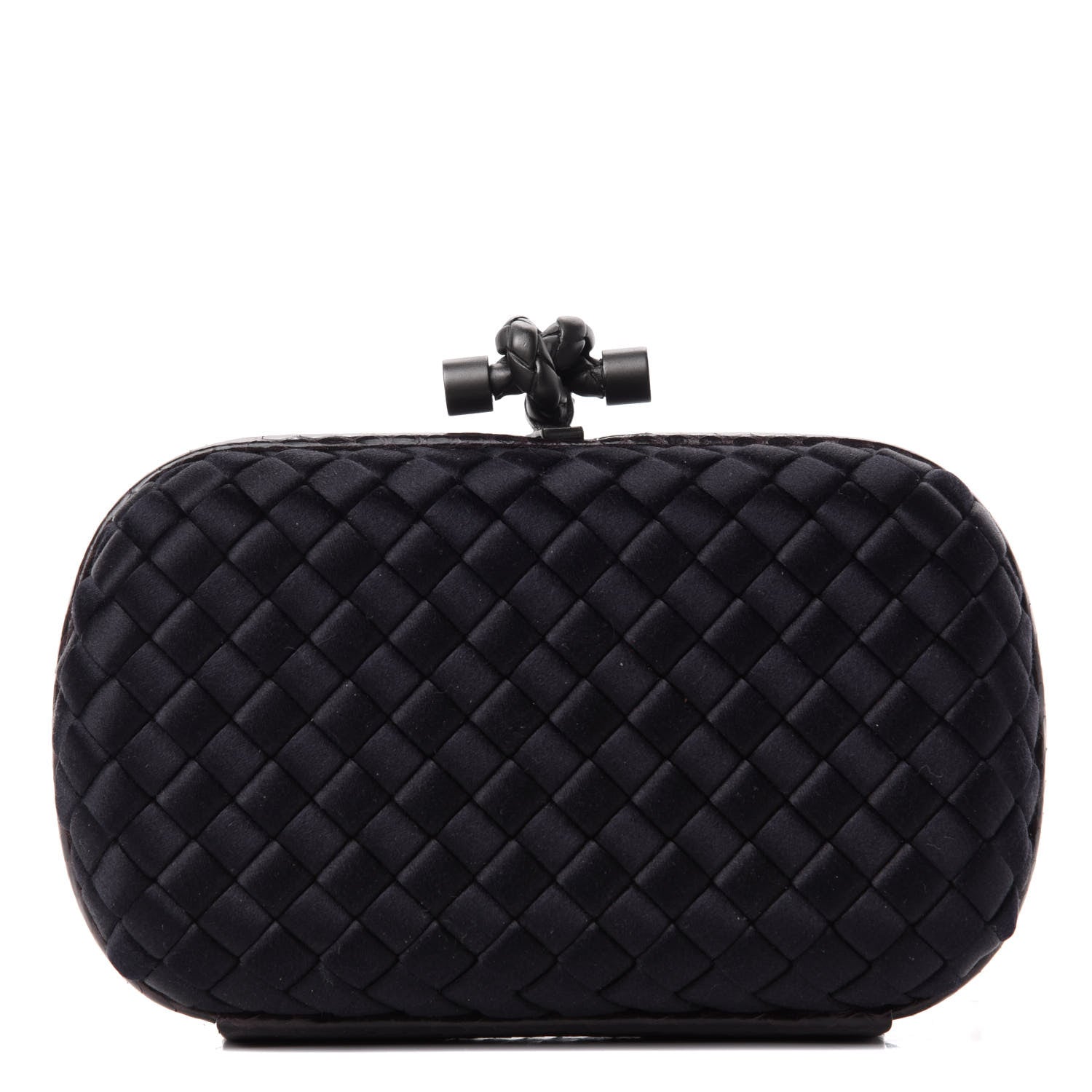 Bottega Veneta Satin Intreccio Impero Ayers Knot Clutch Black 1 of 6