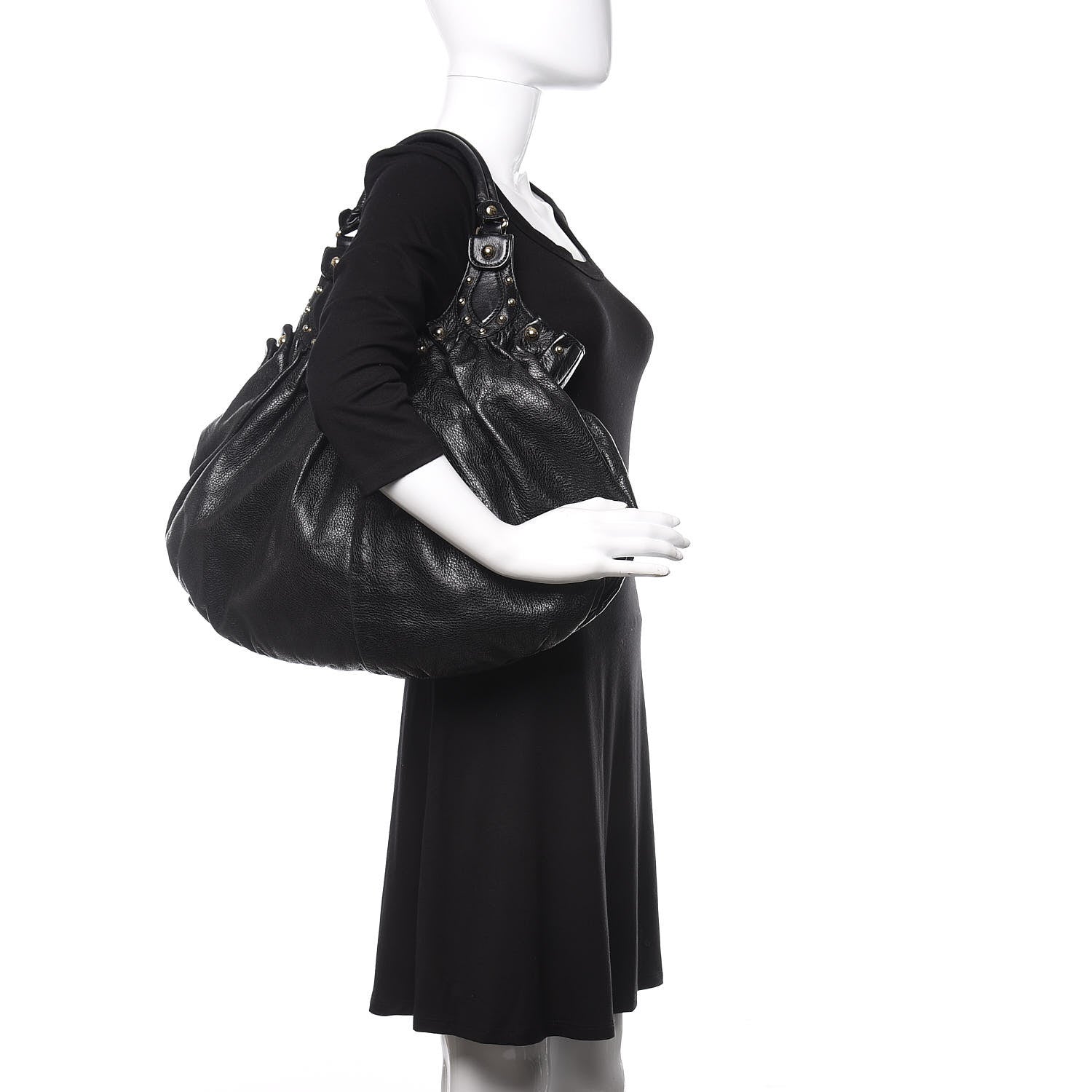 Gucci Calfskin Studded Large Pelham Tote Black 2 of 11