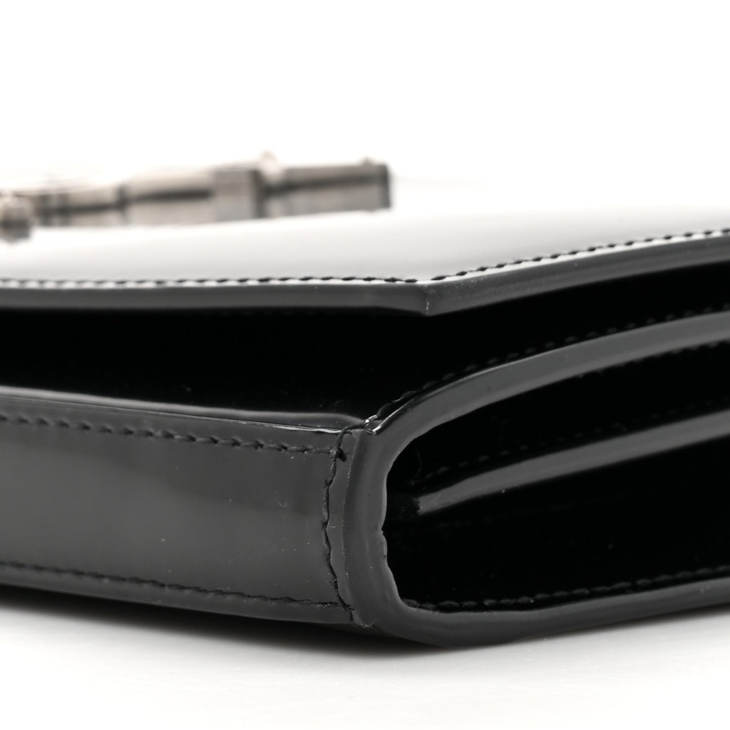 Glazed Calfskin Cassandre Wallet On Chain WOC Black