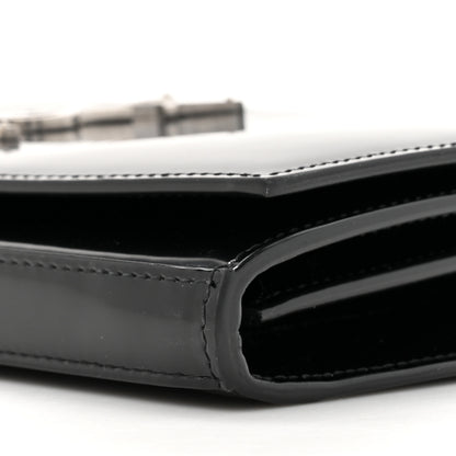 Saint Laurent Glazed Calfskin Cassandre Wallet On Chain WOC Black 10 of 11