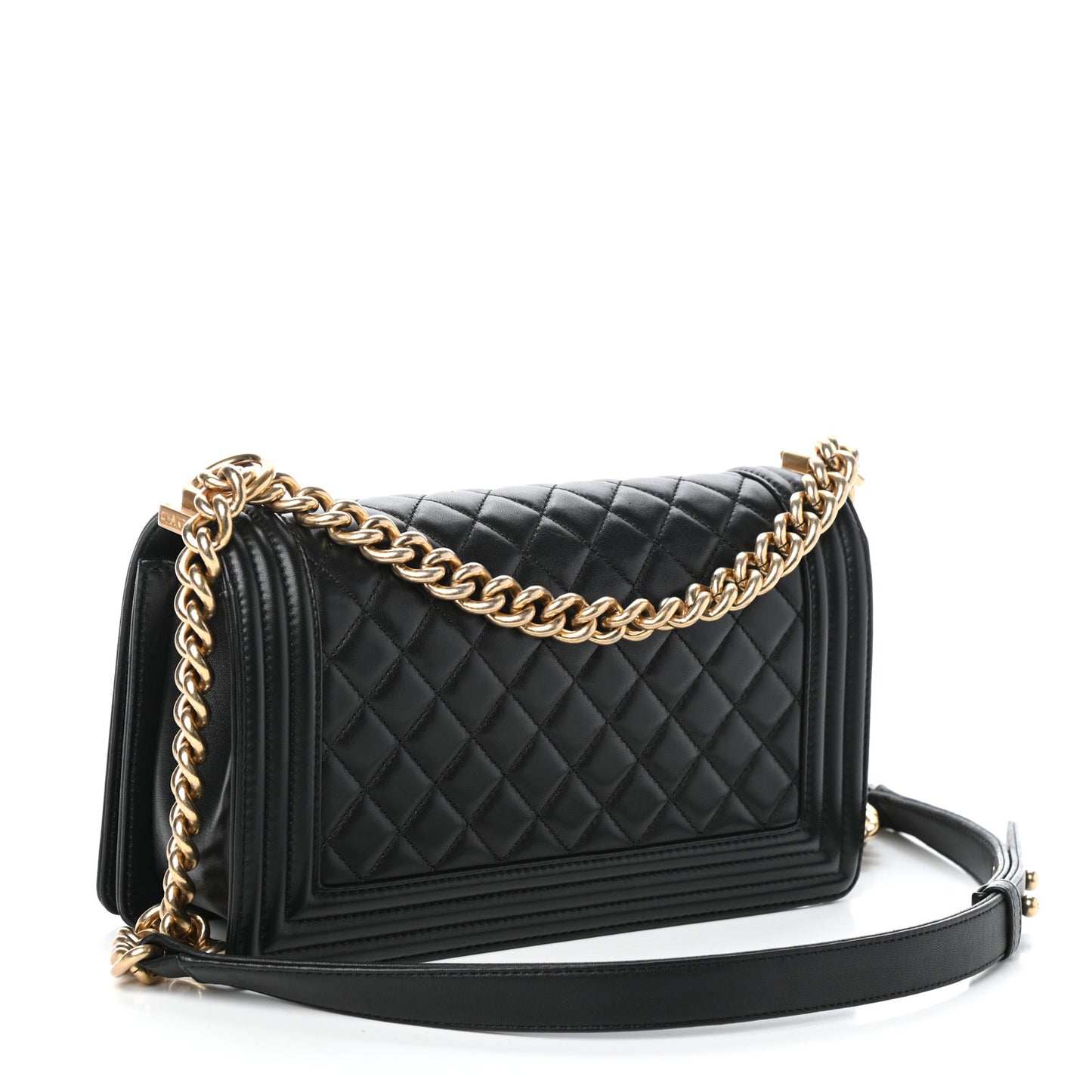 Lambskin Quilted Medium Boy Flap Black