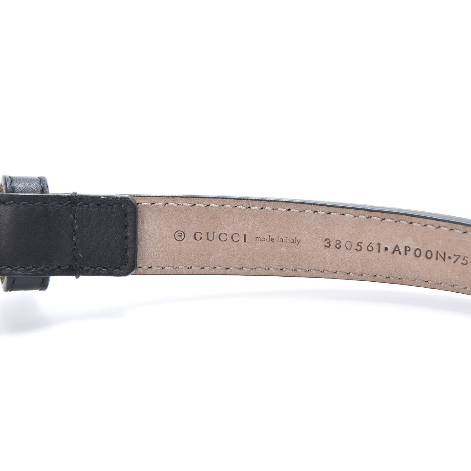 Gucci Calfskin Skinny Studded Belt 75 30 Black 3 of 6