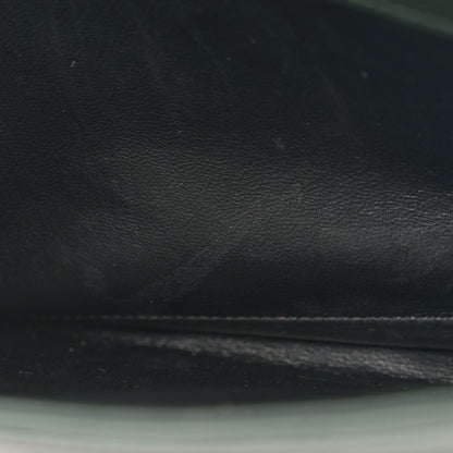 Saint Laurent Grain De Poudre Matelasse Chevron Monogram Chain Wallet Dark Green 11 of 14