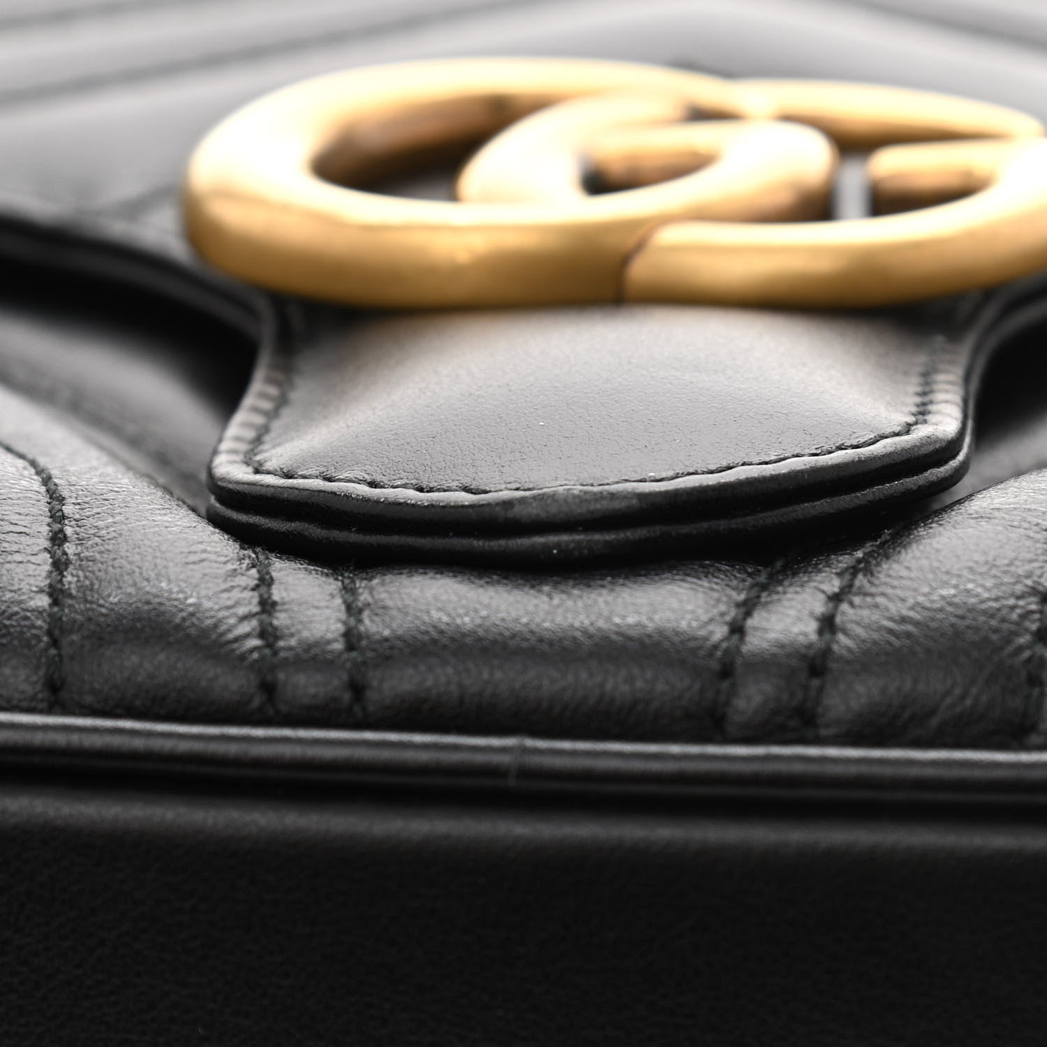 Gucci Calfskin Matelasse Sylvie Web Small GG Marmont Top Handle Shoulder Bag Black 16 of 16