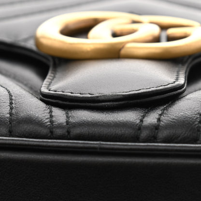 Gucci Calfskin Matelasse Sylvie Web Small GG Marmont Top Handle Shoulder Bag Black 16 of 16
