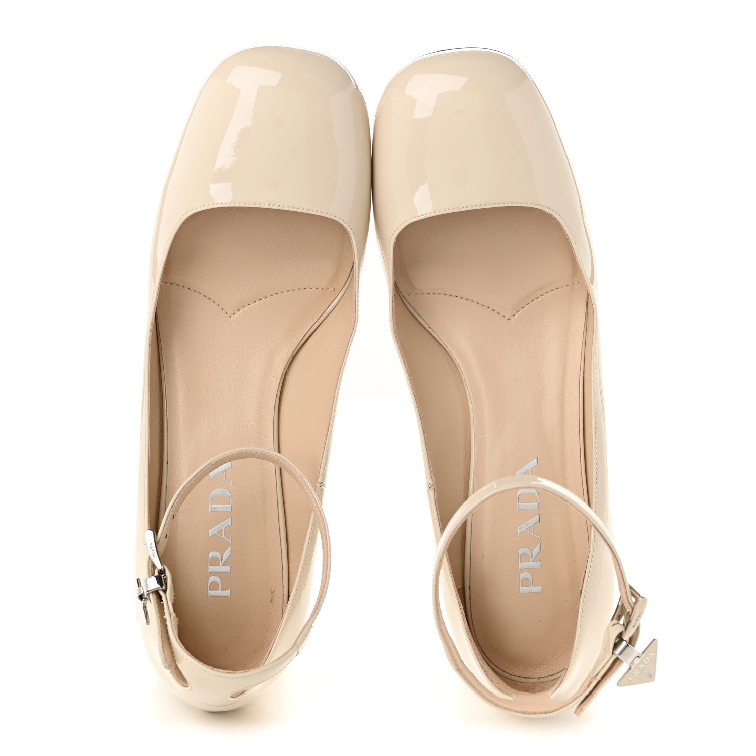 Prada Vernice Triangle Round Toe 35mm Pumps 37 Avorio 5 of 8