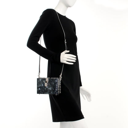 Dolce & Gabbana Lucite Spiked Perspex Crossbody Clutch Gunmetal 2 of 7