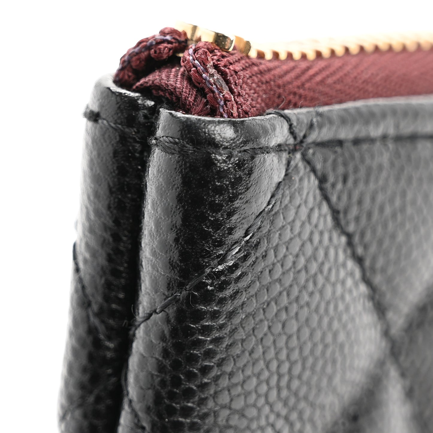 Caviar Quilted Small Cosmetic Case Black