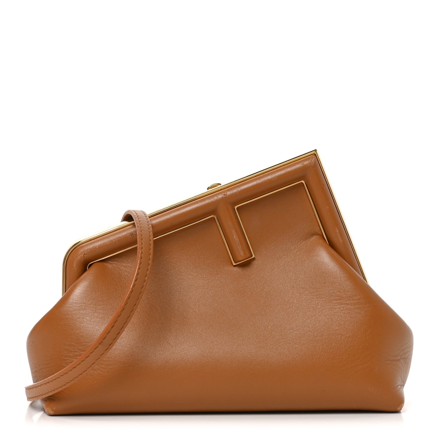 Shiny Nappa Small Fendi First Caramello