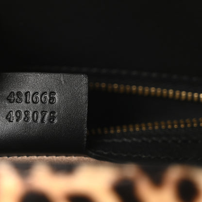 Gucci Calf Hair Leopard Print Medium Sylvie Top Handle Bag Naturale Black 7 of 10