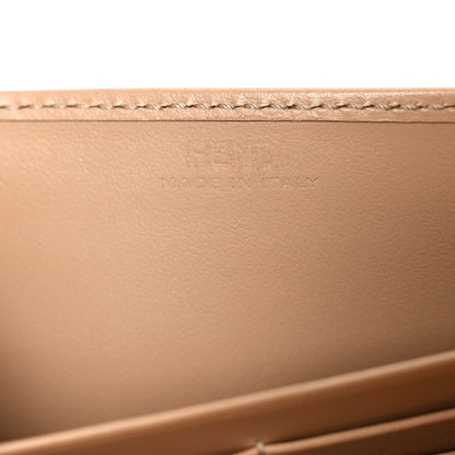 Fendi Fabric Jacquard FF 1974 Bouquet Print Continental Wallet On Chain Gold Tobacco Brown 6 of 11