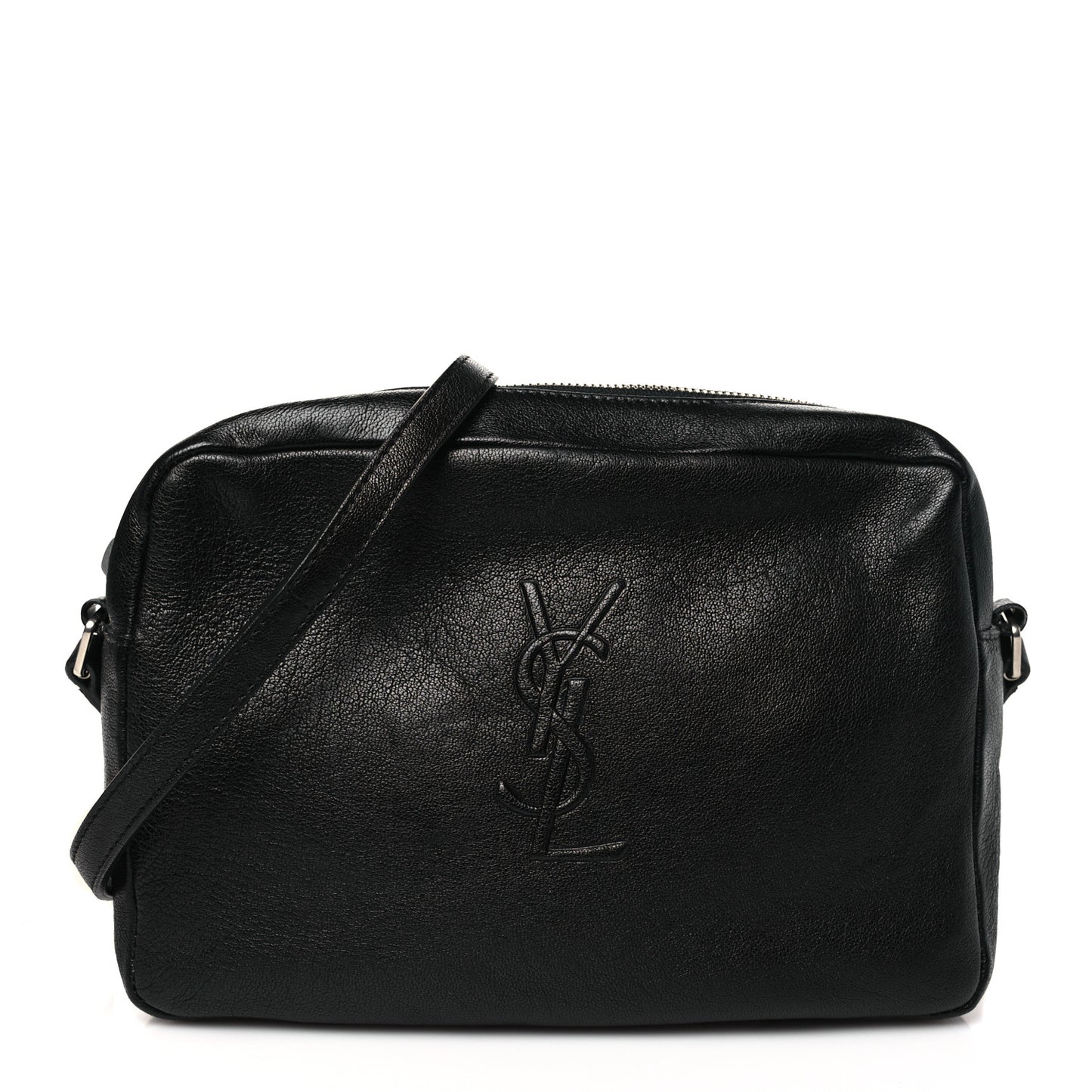Lambskin Monogram Small Lou Camera Bag Black