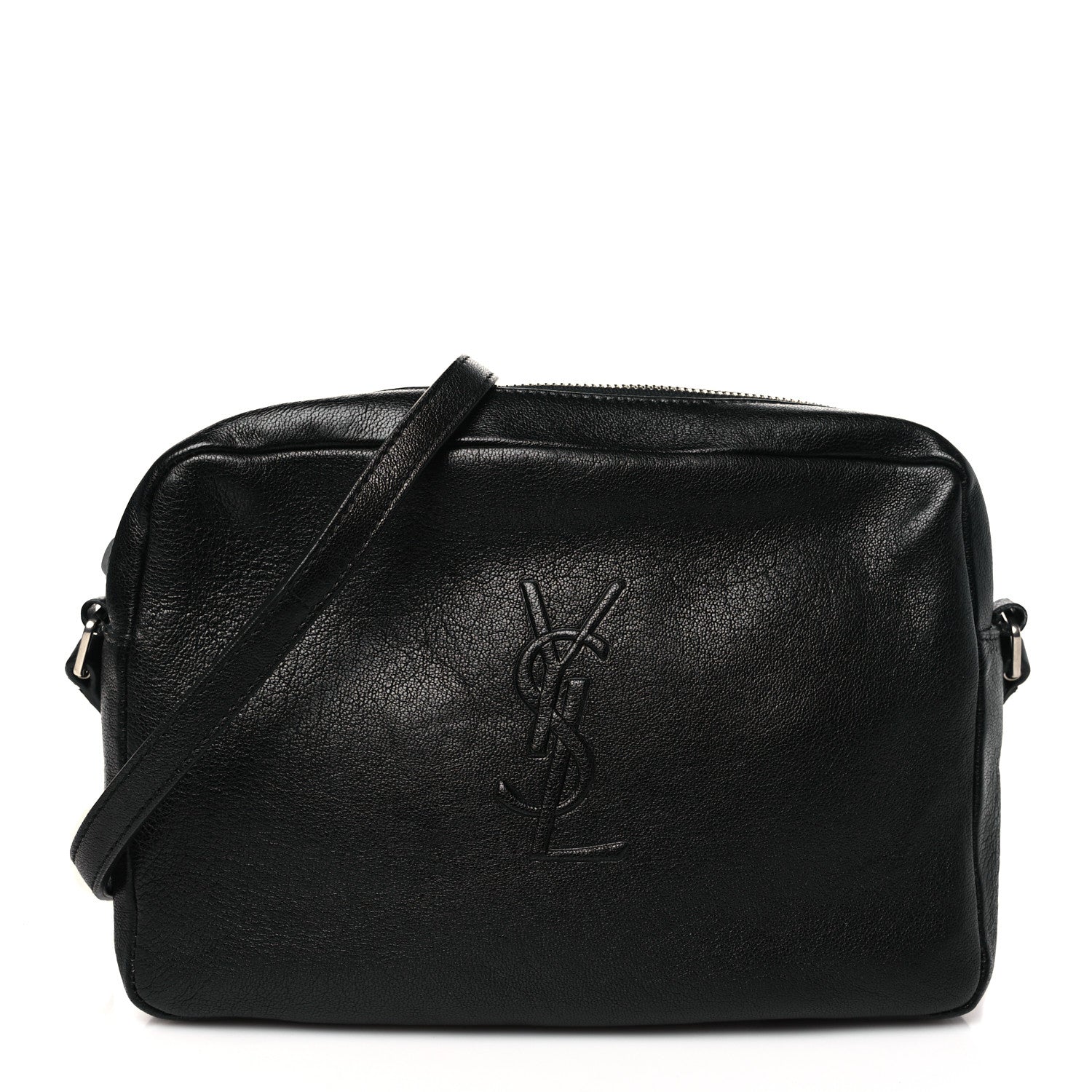 Saint Laurent Lambskin Monogram Small Lou Camera Bag Black 1 of 10