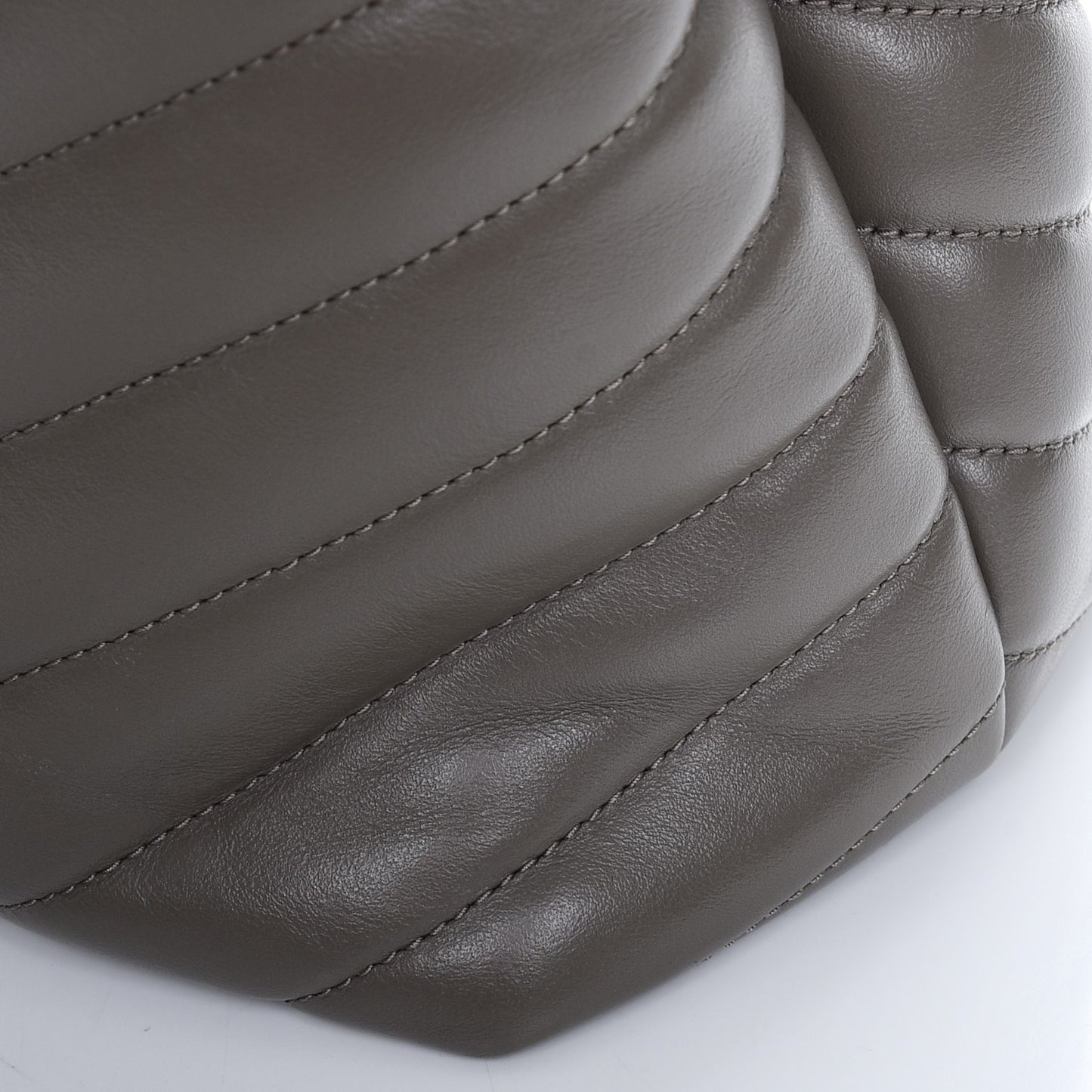 Calfskin Y Quilted Monogram Large Loulou Chain Satchel Fog