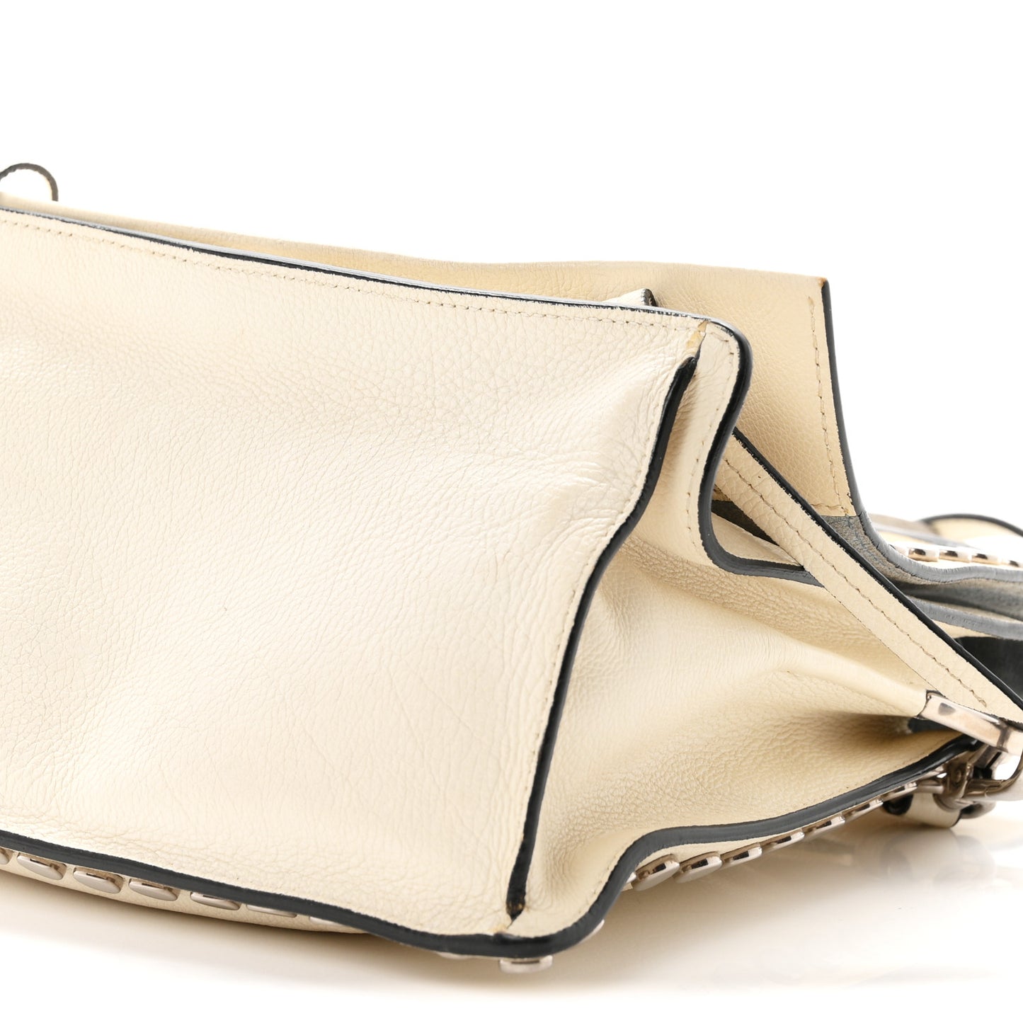 Glace Calf Studded Etiquette Flap Bianco Astra