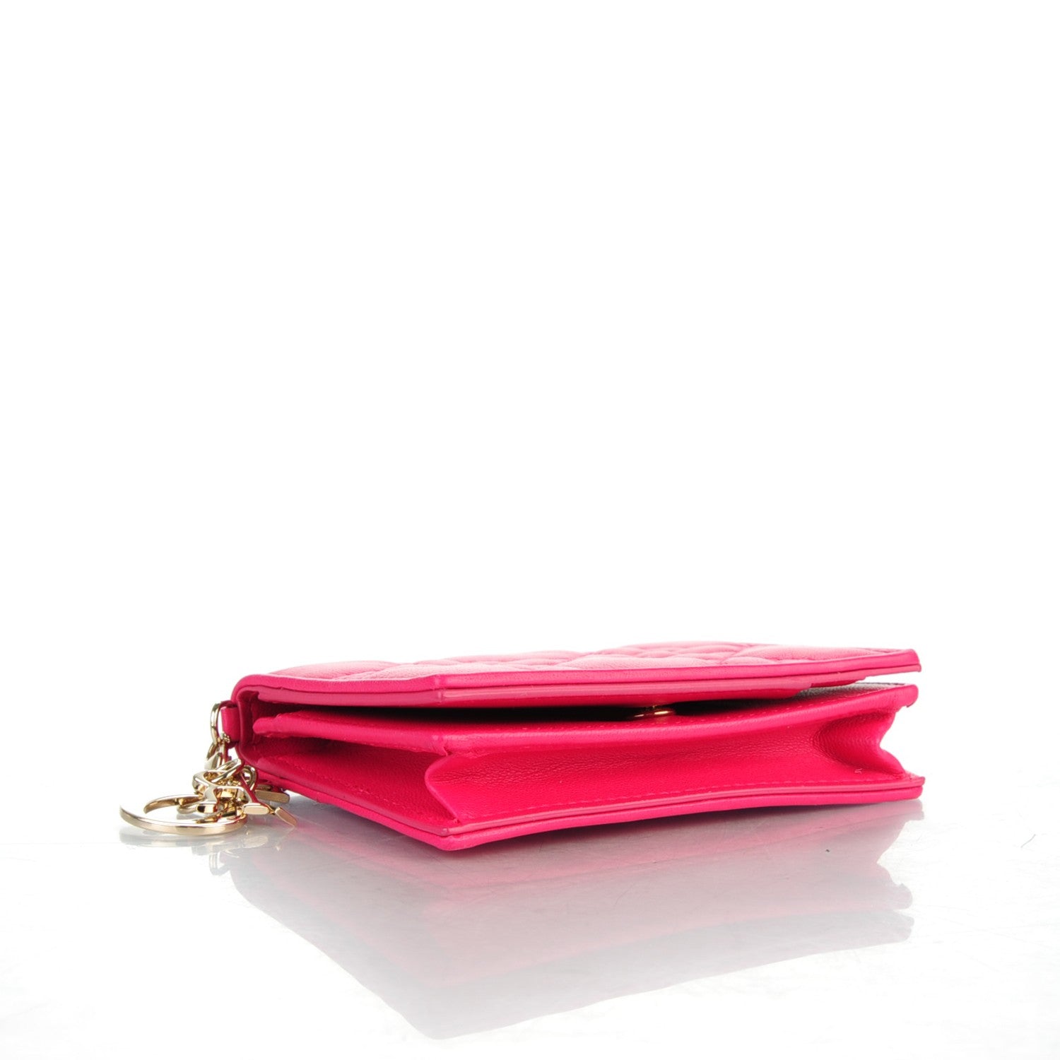 Christian Dior Lambskin Cannage Small Lady Dior Flap Card Holder Pink 4 of 8