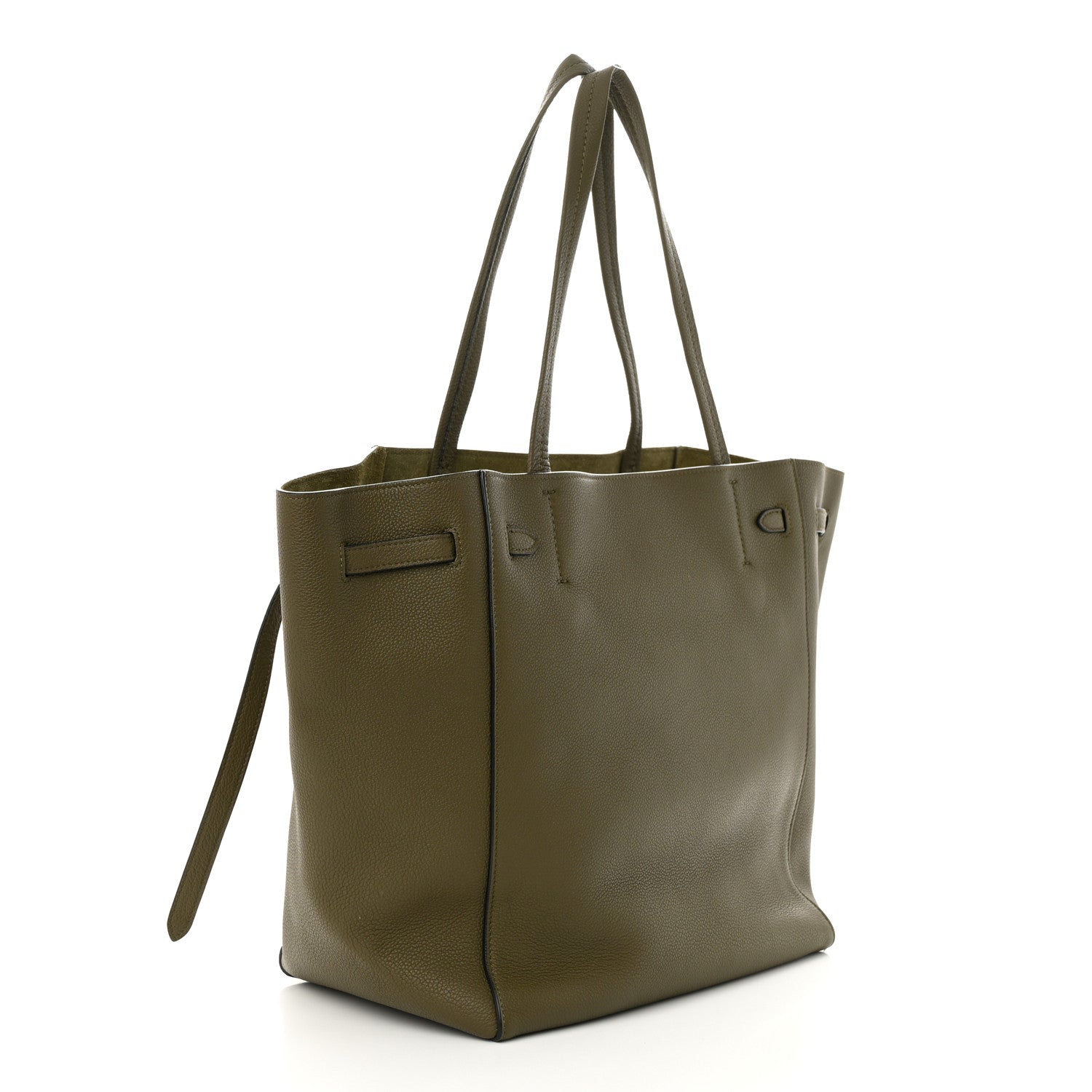 Celine Soft Grained Calfskin Small Belt Cabas Phantom Army Green 3 of 10