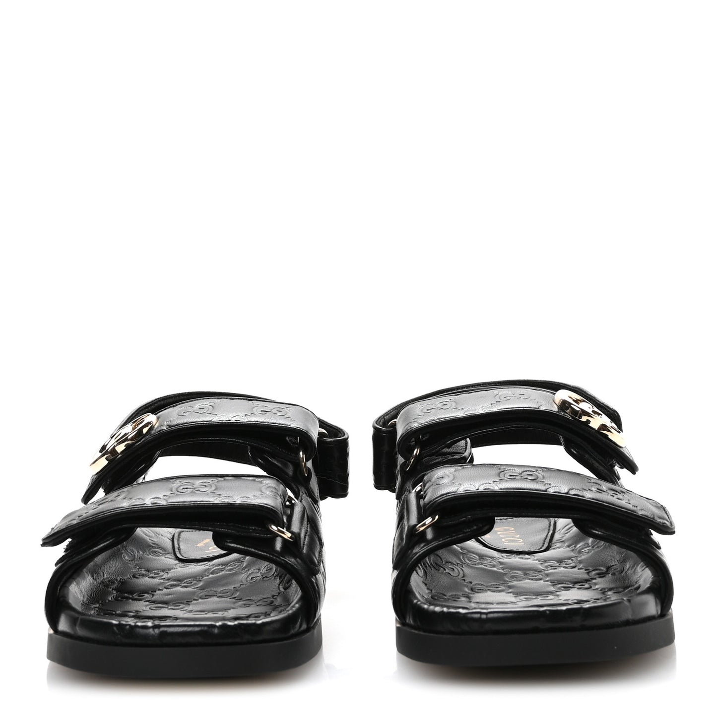 Guccissima GG Embossed Womens Sandals 37.5 Black