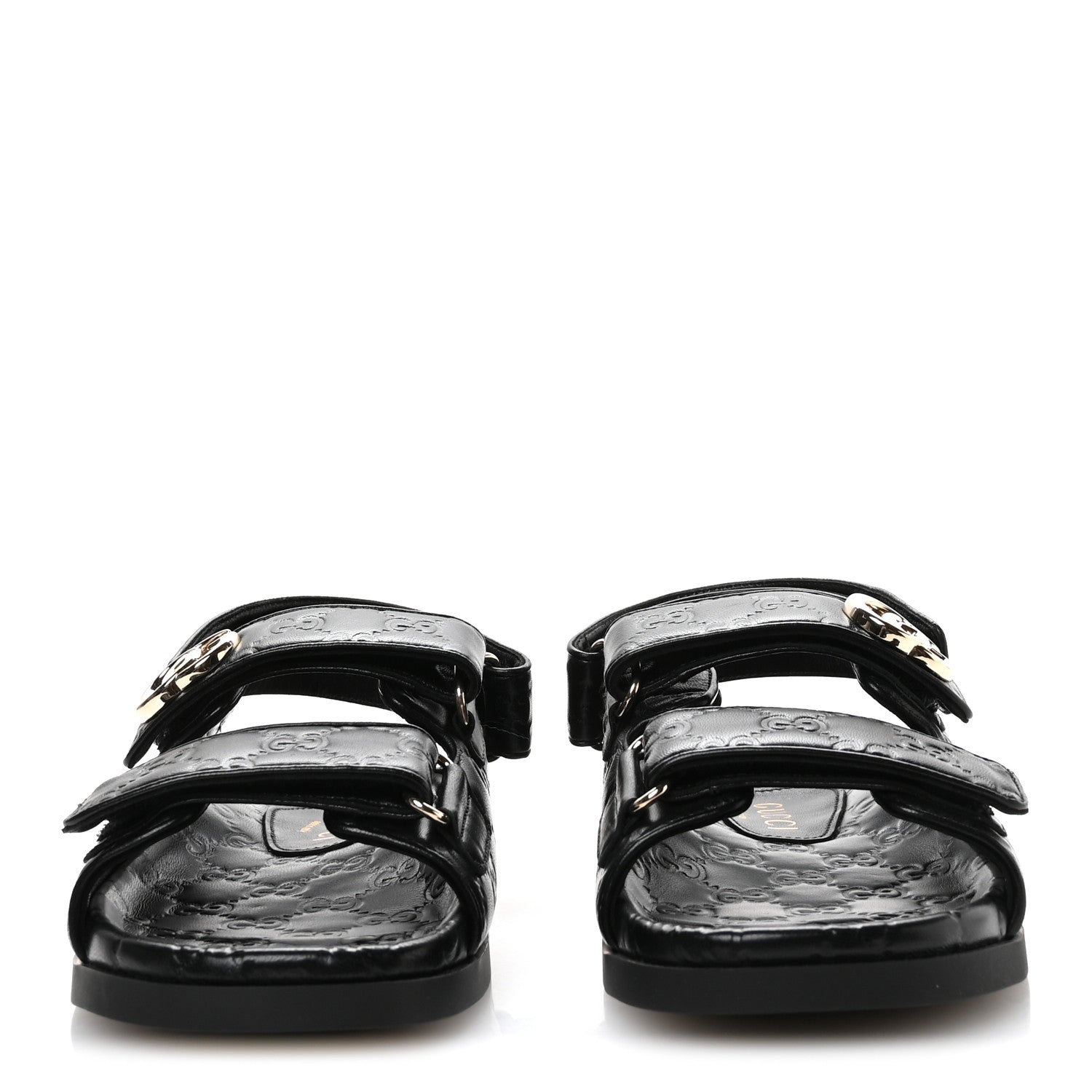 Gucci Guccissima GG Embossed Womens Sandals 37.5 Black 3 of 9