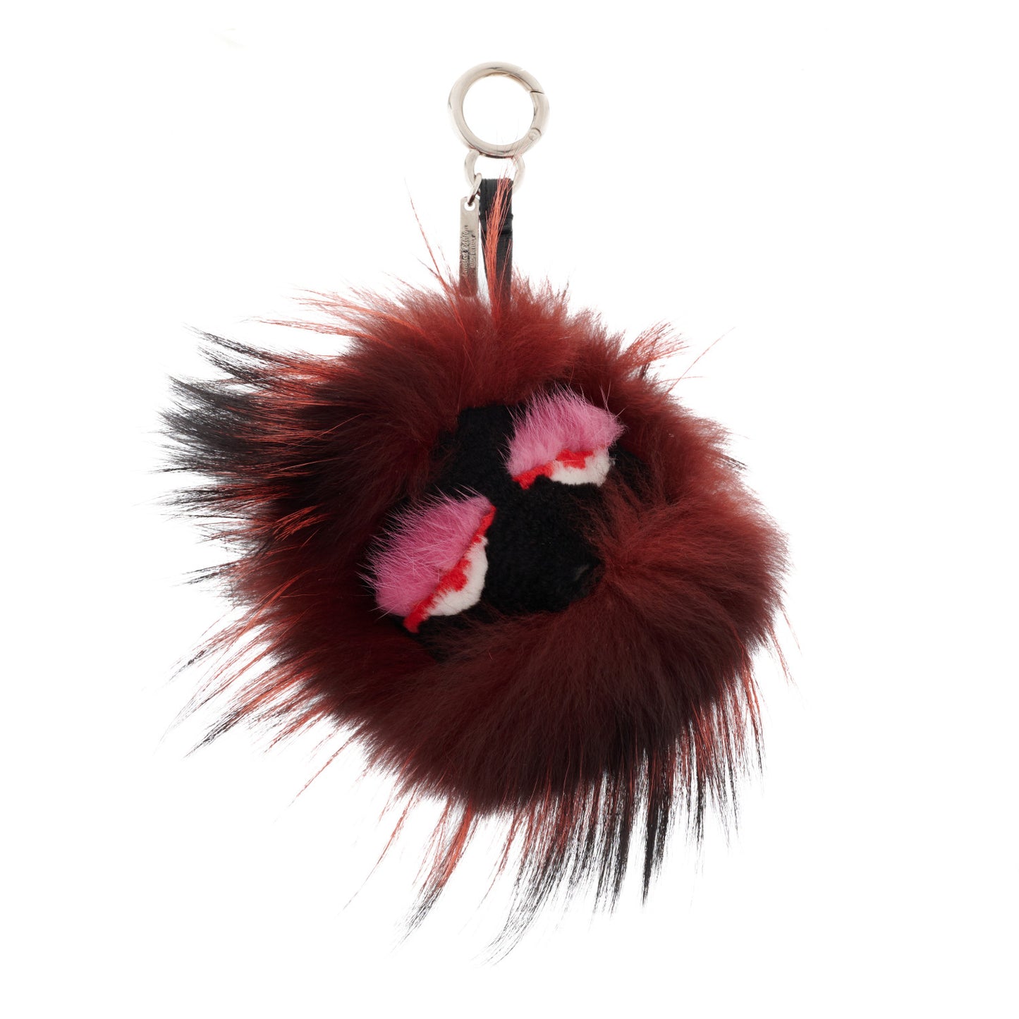 Fox Mink Rabbit Fur Kooky Monster Bag Bug Charm Red Pink