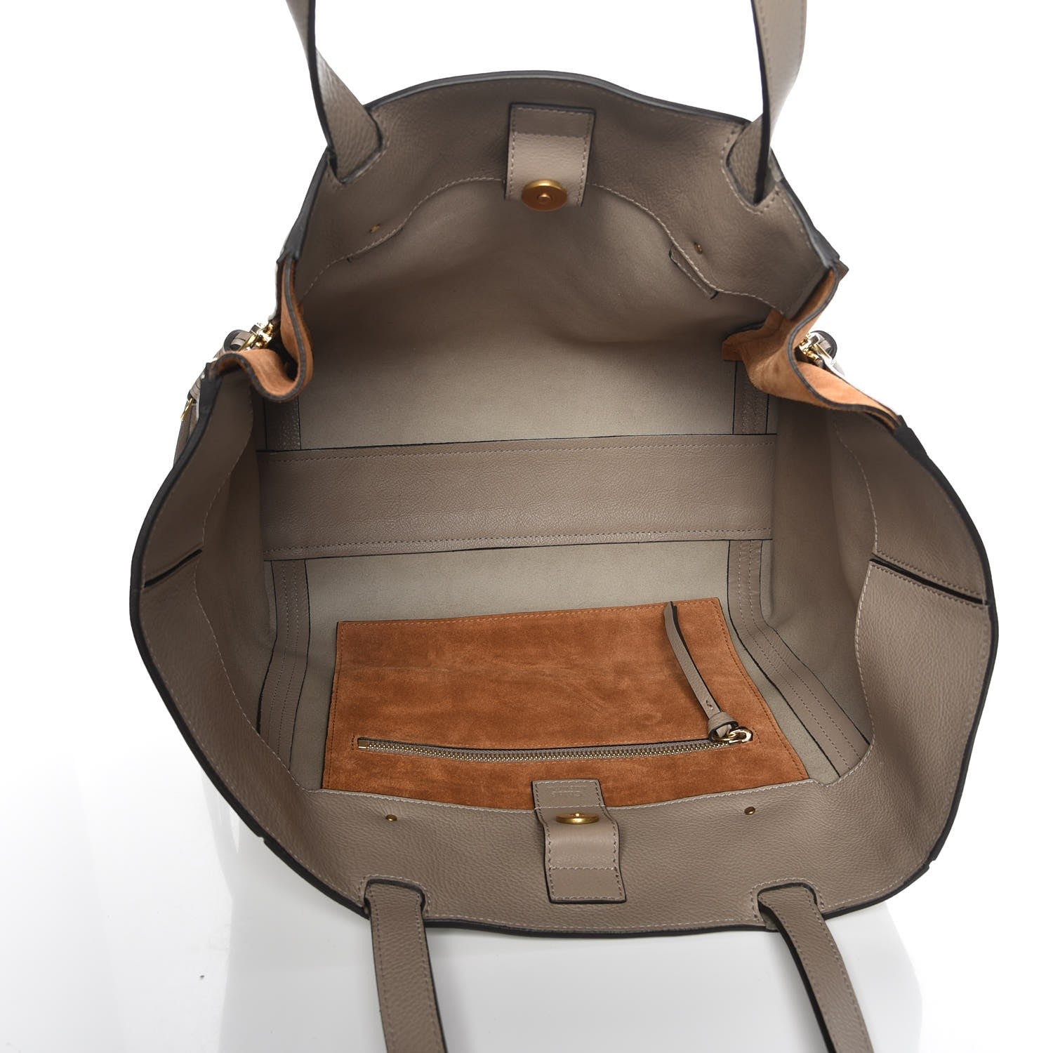 Chloe Smooth Calfskin Medium Milo Shopping Tote Motty Grey 5 of 7