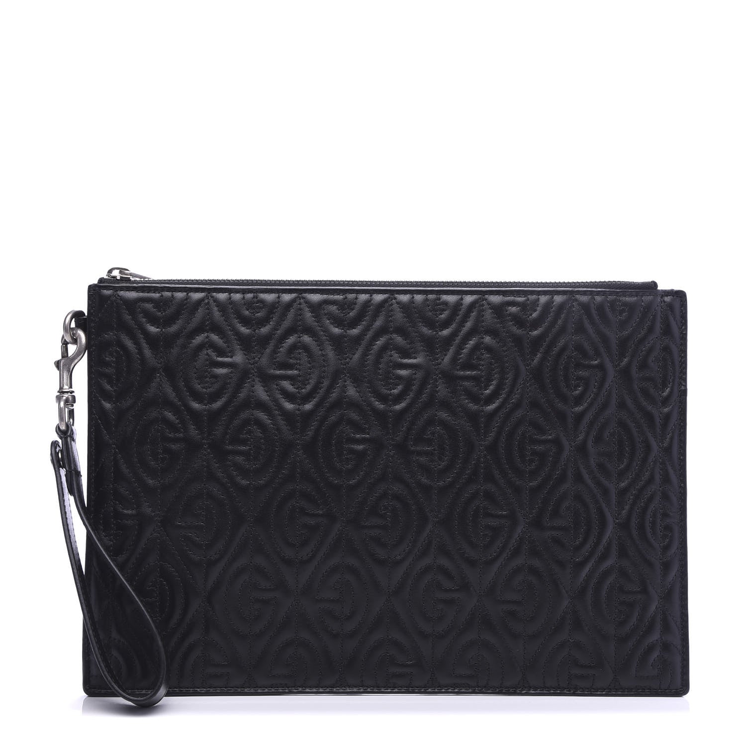 Gucci Calfskin G Rhombus Quilted Documents Holder Black 1 of 7