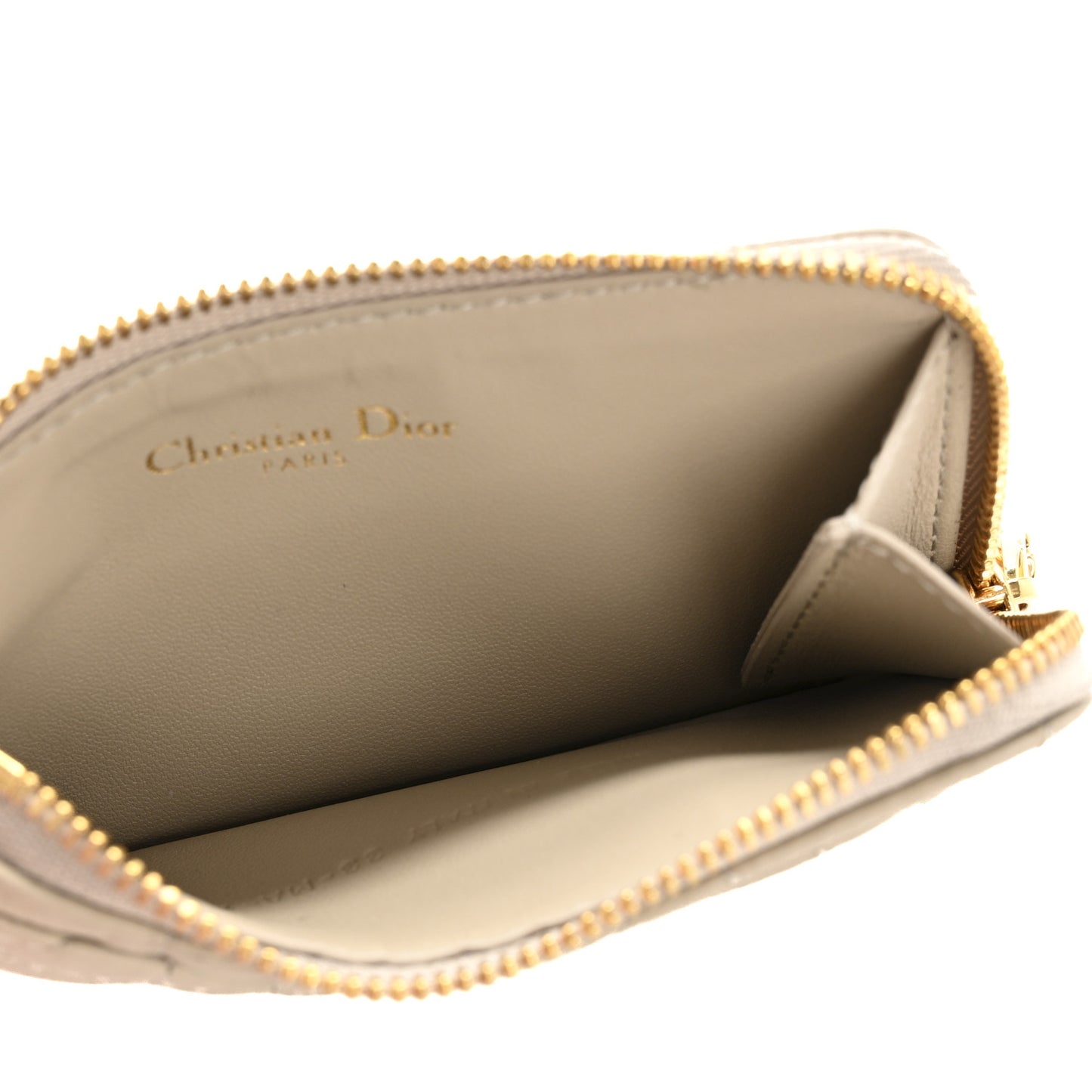 Supple Calfskin Cannage Caro Cosmos Zipped Card Holder Sand