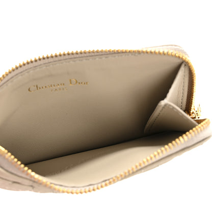 Christian Dior Supple Calfskin Cannage Caro Cosmos Zipped Card Holder Sand 10 of 16