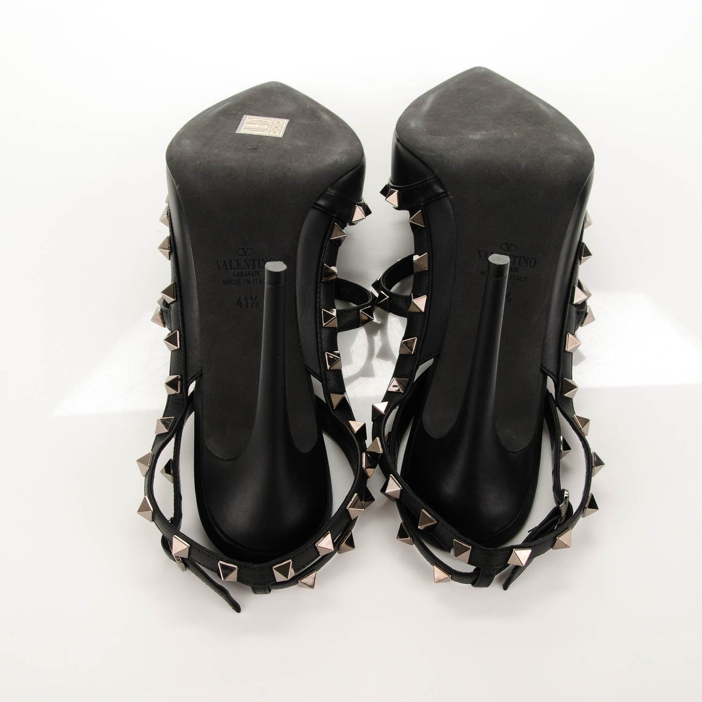 Nappa Rockstud Ankle Strap Pumps 41.5 Black