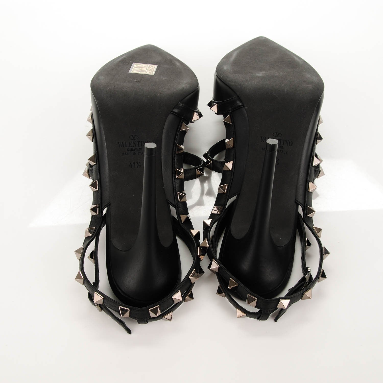 Valentino Garavani Nappa Rockstud Ankle Strap Pumps 41.5 Black 5 of 7