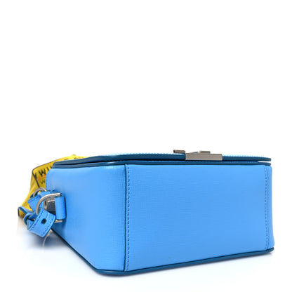 Off-White Saffiano Binder Clip Flap Shoulder Bag Light Blue 4 of 9