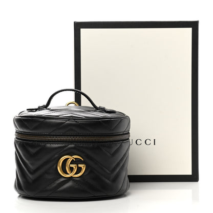 Gucci Calfskin Matelasse Mini GG Marmont Round Backpack Black 13 of 13