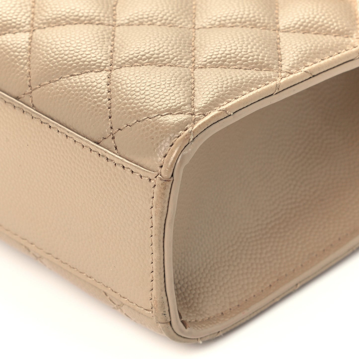 Grain De Poudre Textured Mixed Matelasse Medium Triquilt Monogram Satchel Dark Beige