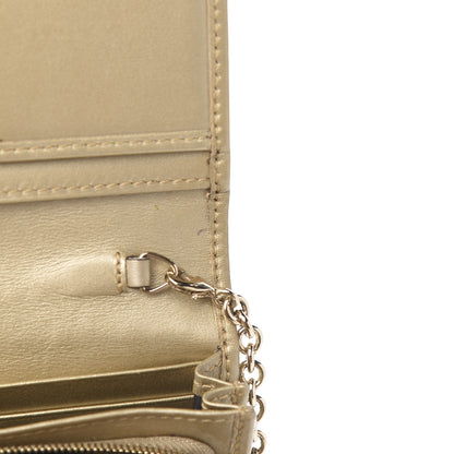 Gucci Imprime Monogram GG Pierce Chain Clutch Wallet Champagne 6 of 10