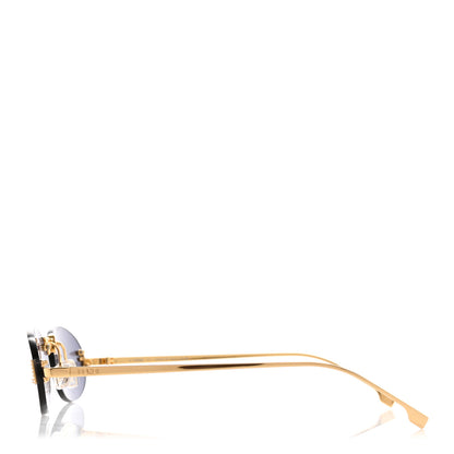 Fendi Metal Crystal Fendi First Fashion Show Oval Sunglasses FE4075US Gold Blue 3 of 7