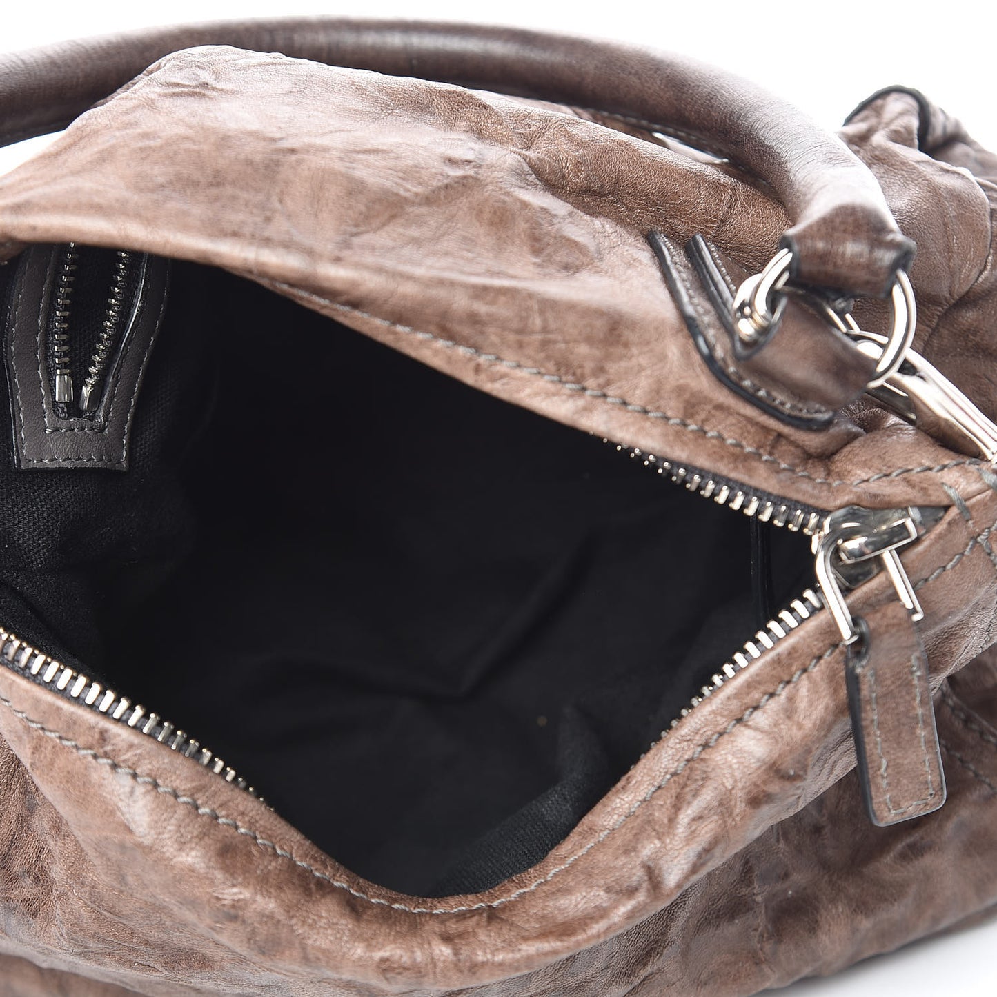 Tumbled Sheepskin Small Pandora Charcoal