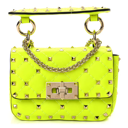 Valentino Garavani Calfskin Micro Rockstud Spike Shoulder Bag Lime 1 of 9