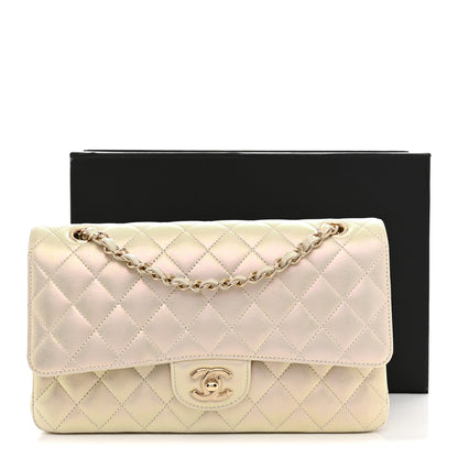 Chanel Iridescent Lambskin Quilted Medium Double Flap Ivory 11 of 11
