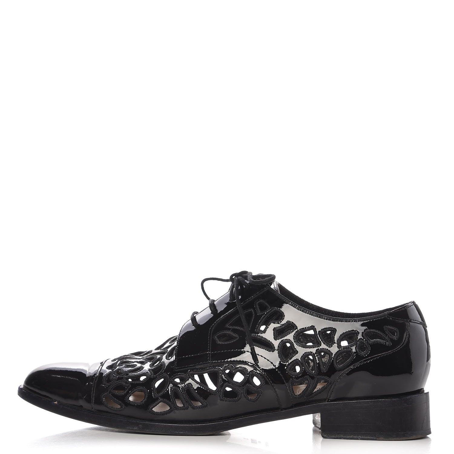 Valentino Garavani Patent Cut Out Oxfords 39 Black 1 of 14
