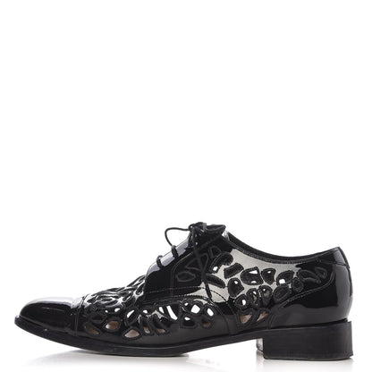 Valentino Garavani Patent Cut Out Oxfords 39 Black 1 of 14