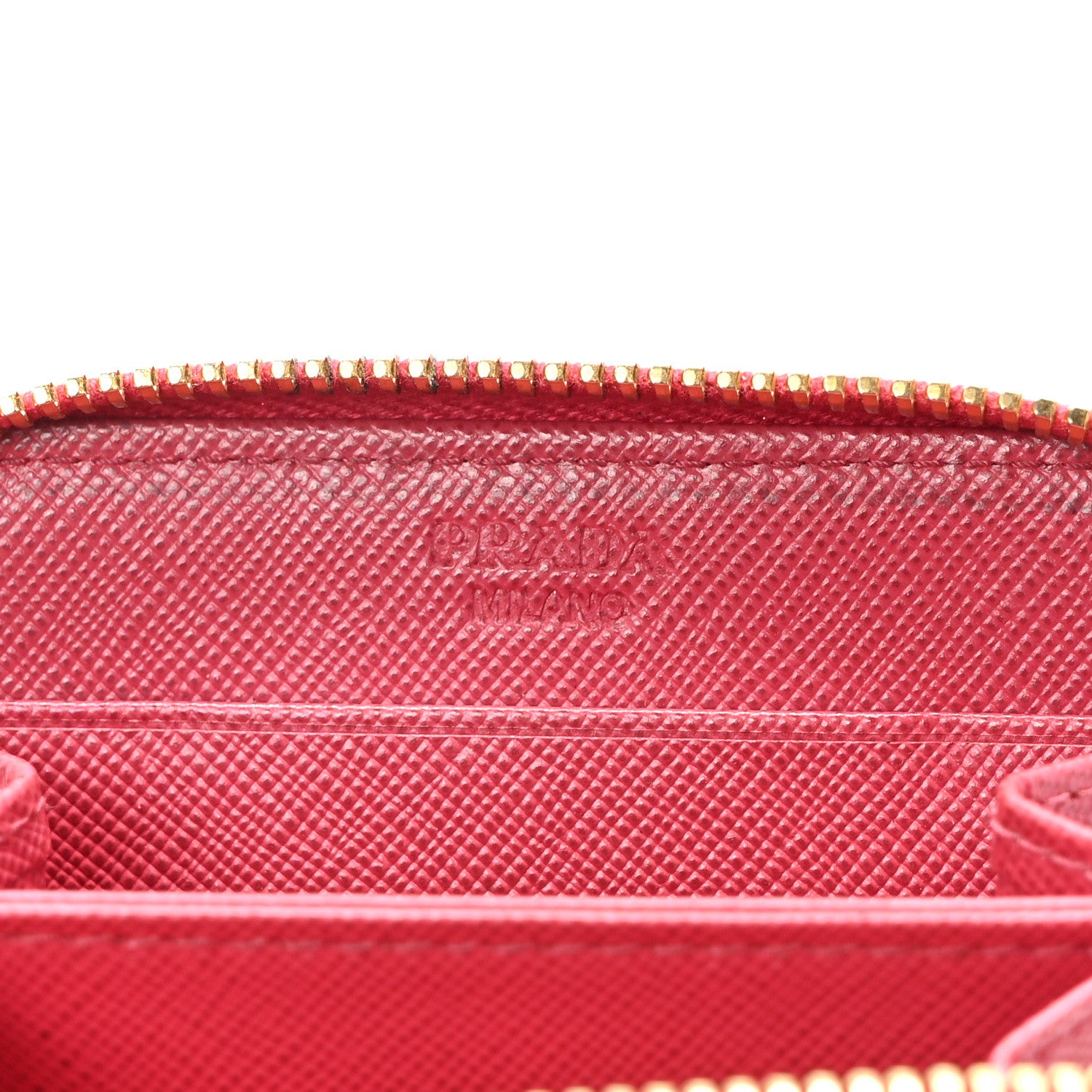 Prada Saffiano Metal Zip Coin Purse Fuoco 6 of 12