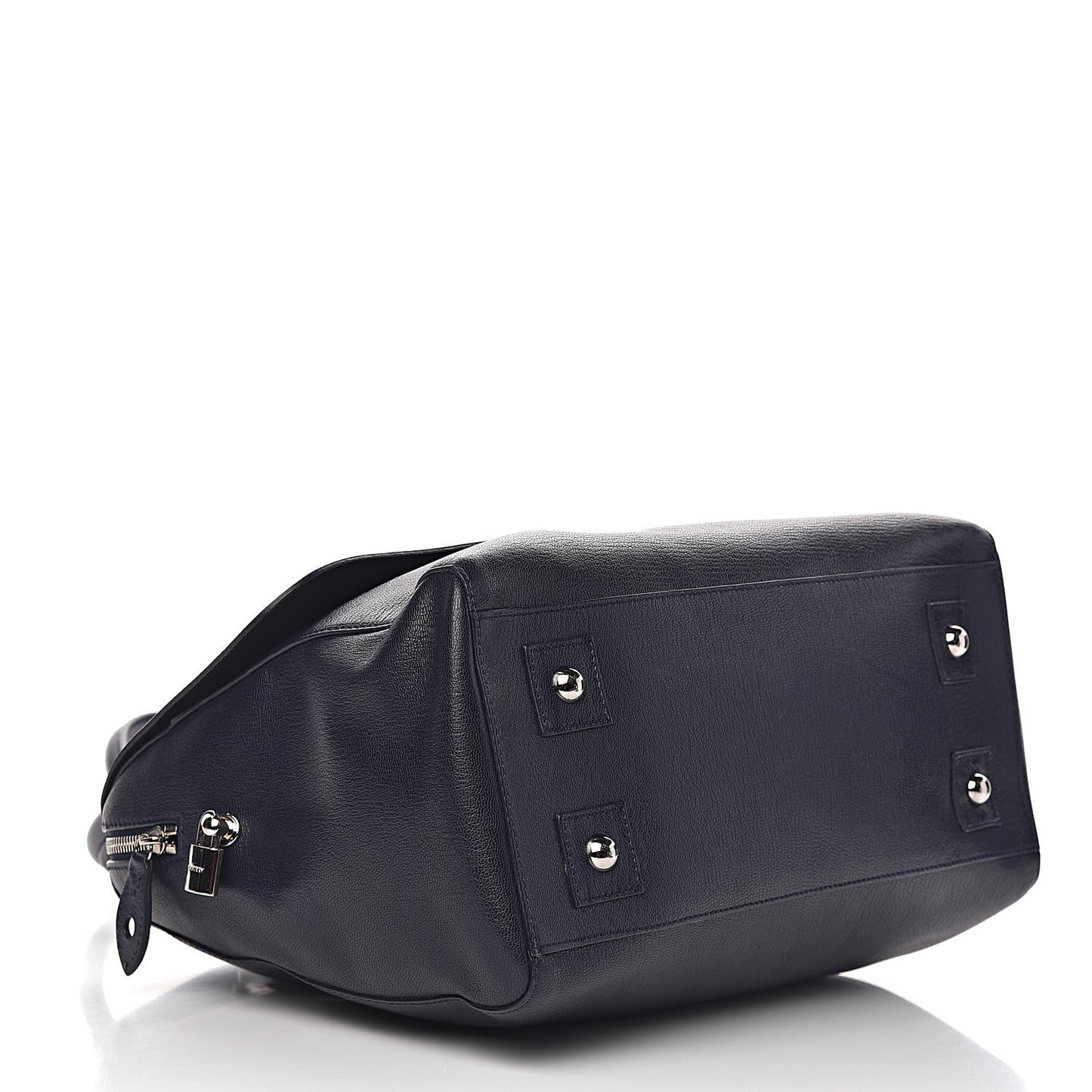 Glossy Goatskin Medium Del Rey Satchel Midnight Blue