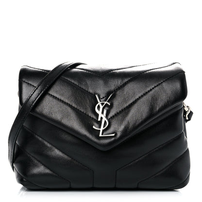 Saint Laurent Calfskin Y Quilted Monogram Toy Loulou Crossbody Bag Black 1 of 11