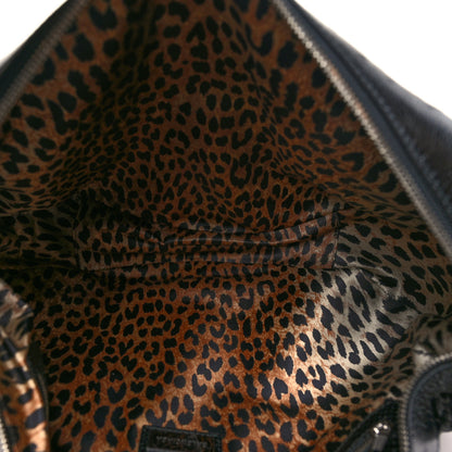 Balenciaga Shiny Calfskin Crocodile Embossed Essex Hobo Black 5 of 9