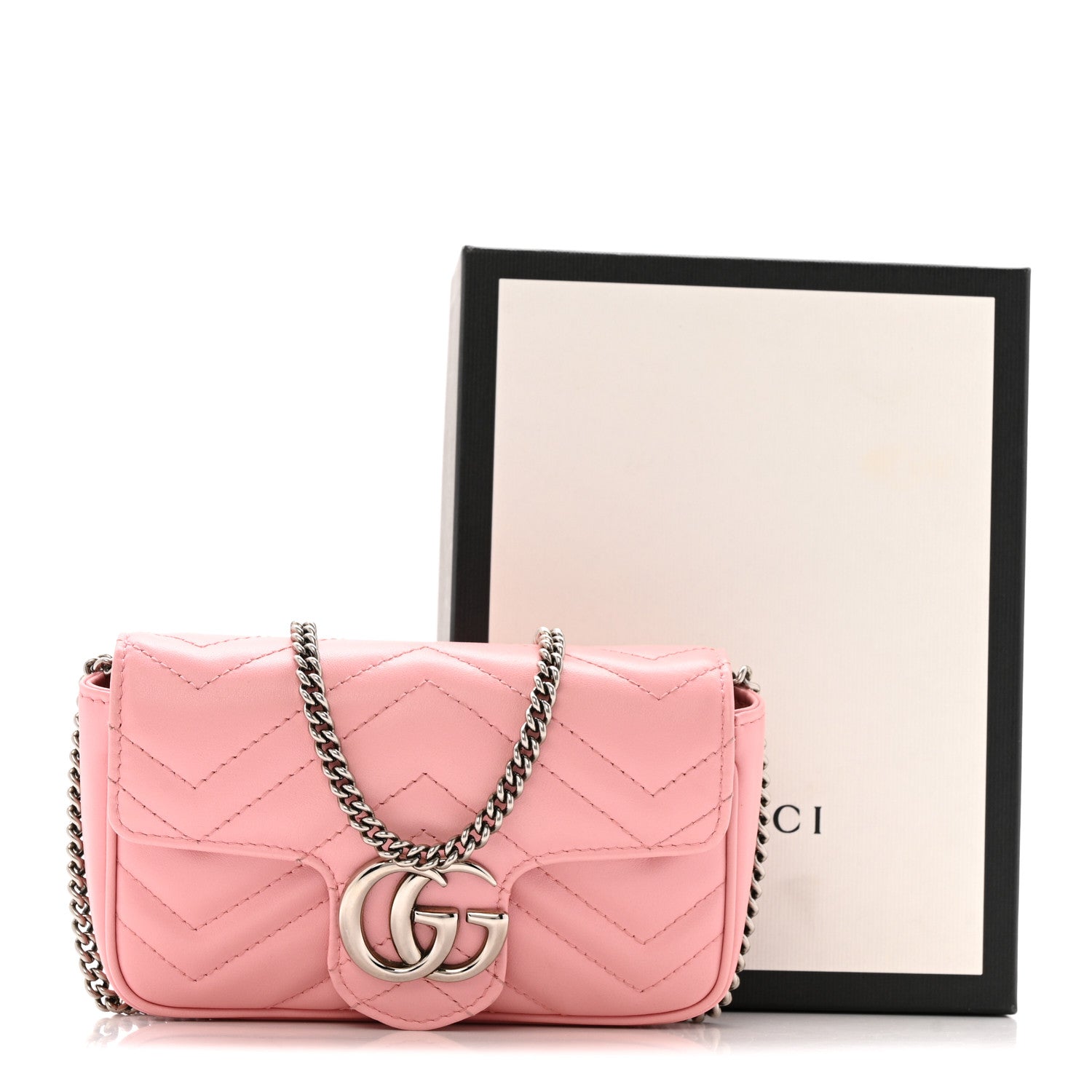 Gucci Calfskin Matelasse Super Mini GG Marmont Shoulder Bag Wild Rose Wild Rose 15 of 15