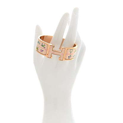 Hermes Enamel Couvertures et Tenues de Jour Wide Clic Clac H Bracelet PM Pannacotta 2 of 5